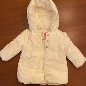 EUC 6-12M White Puffy Winter Coat